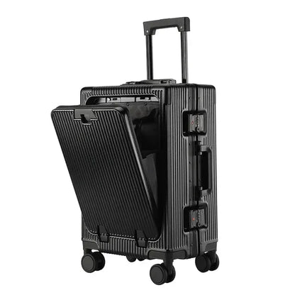 Valise Cabine Ouverture Frontale Roulante Grande Capacité USB Porte Gobelets
