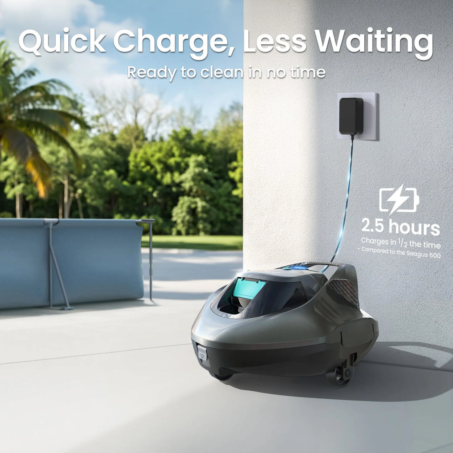 Aiper Nettoyeur De Piscine Robotisé Sans Fil Seagull Autonomie 90 Minutes