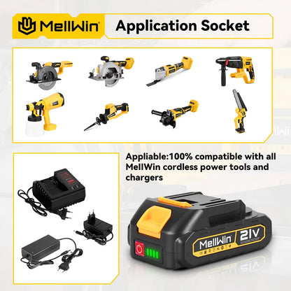 MELLWIN Perceuse À Percussion Sans Fil Couple Élevé Compatible Makita 18V