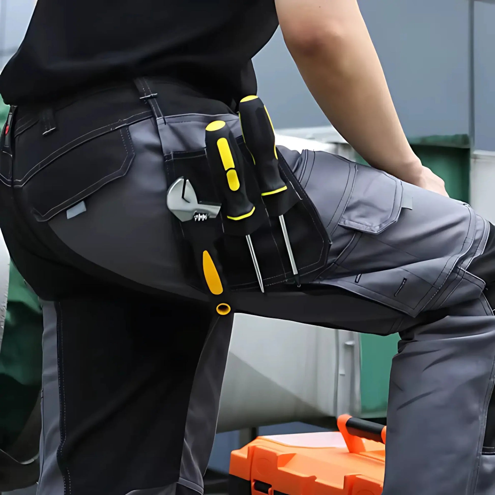 TrailForce - Pantalon de travail multi-poches artisans ceinture chantier confort genoux lastique multi oxford pantalon poches pour renforc sistancepantalon tissu trailforce travail