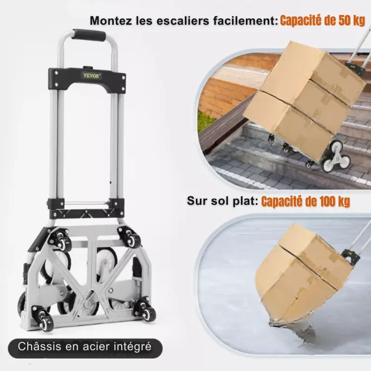 VEVOR Chariots de Manutention pour Escaliers 100 kg capacit chariots couvrez dans escaliers jardinage jusqu livraisons manutention nagements poids poign pouces pour roues vevor
