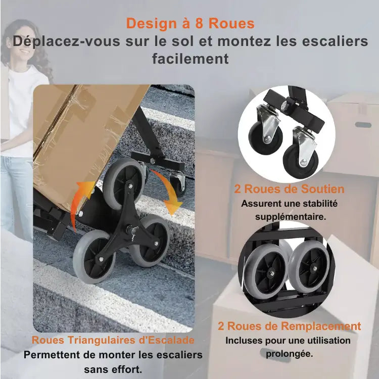 VEVOR Chariots de Manutention pour Escaliers capacit chariots couvrez dans escaliers jardinage jusqu livraisons manutention nagements poids poign pouces pour roues vevor