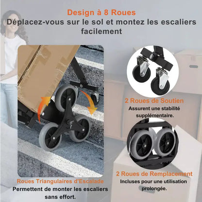 VEVOR Chariots de Manutention pour Escaliers capacit chariots couvrez dans escaliers jardinage jusqu livraisons manutention nagements poids poign pouces pour roues vevor