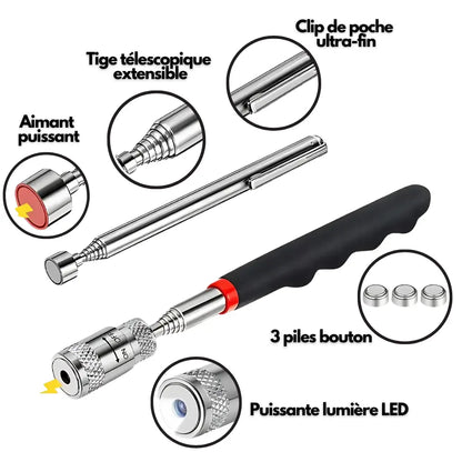 ZUIDID Ramasse Vis Aimanté – Outil Télescopique aimant boulons dans facilement lescopique objets outil parations plus pour puissant ramasse talliques tige tous votre vous zuidid