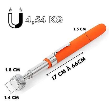 ZUIDID Ramasse Vis Aimanté – Outil Télescopique Orange 4.54 kg Stock Central aimant boulons dans facilement lescopique objets outil parations plus pour puissant ramasse talliques tige tous votre vous zuidid