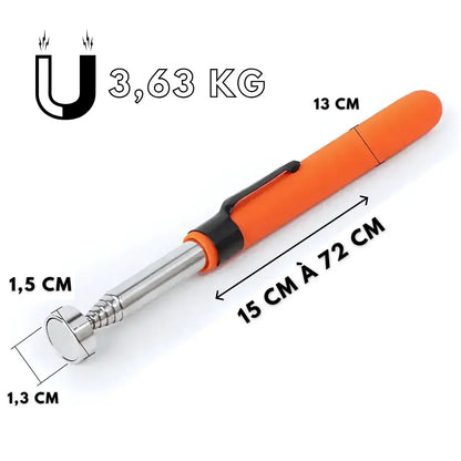 ZUIDID Ramasse Vis Aimanté – Outil Télescopique Orange 3.63 kg Stock Central aimant boulons dans facilement lescopique objets outil parations plus pour puissant ramasse talliques tige tous votre vous zuidid