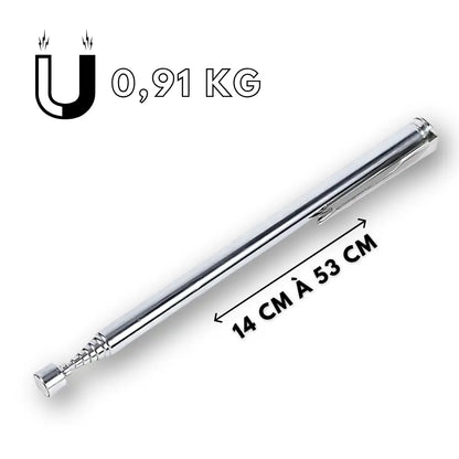 ZUIDID Ramasse Vis Aimanté – Outil Télescopique Argenté 0.91 kg Stock Central aimant boulons dans facilement lescopique objets outil parations plus pour puissant ramasse talliques tige tous votre vous zuidid