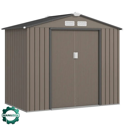 Abri de jardin métal 2,77 m² – 213 × 130 × 185 cm Marron France