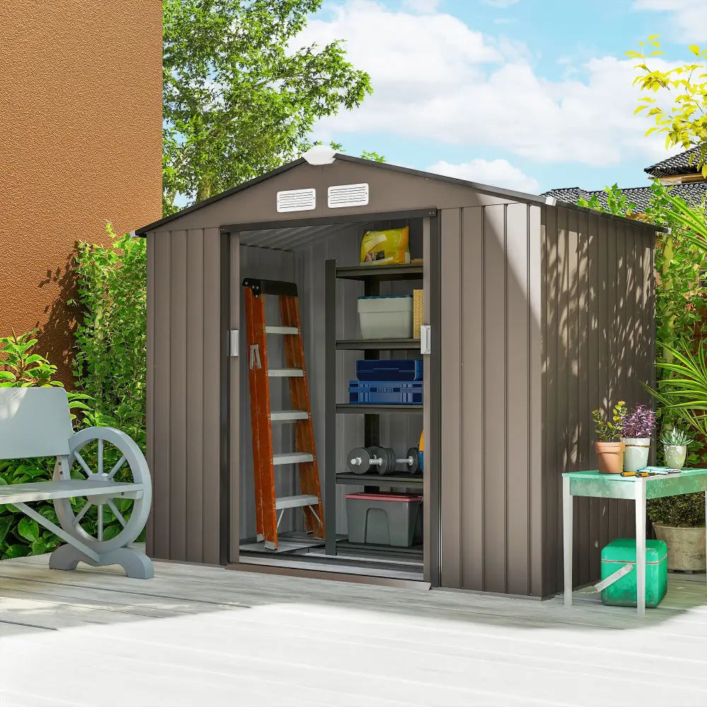 Abri de jardin métal 2,77 m² – 213 × 130 × 185 cm