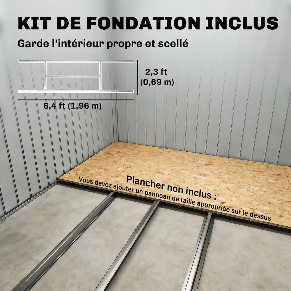Abri de jardin métal 2,77 m² – 213 × 130 × 185 cm