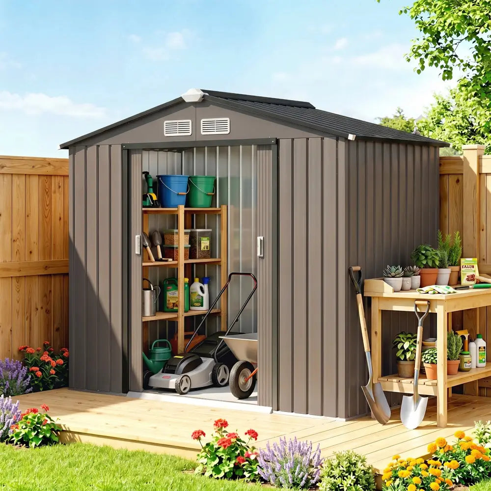Abri de jardin métal 2,77 m² – 213 × 130 × 185 cm