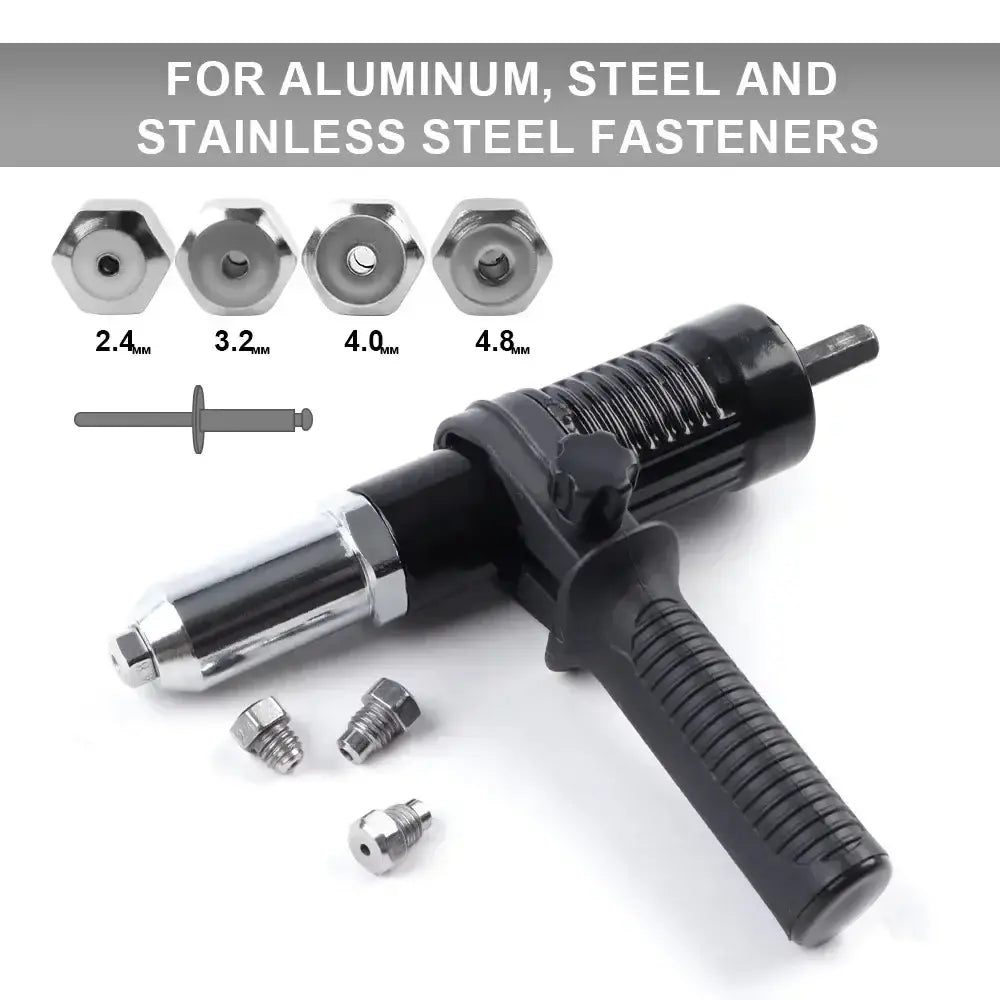 Adaptateur riveteuse pour perceuse – rivets 2,4 à 4,8 mm - 2,4 / 3,2 / 4,0 / 4,8 mm / France - Adaptateur riveteuse