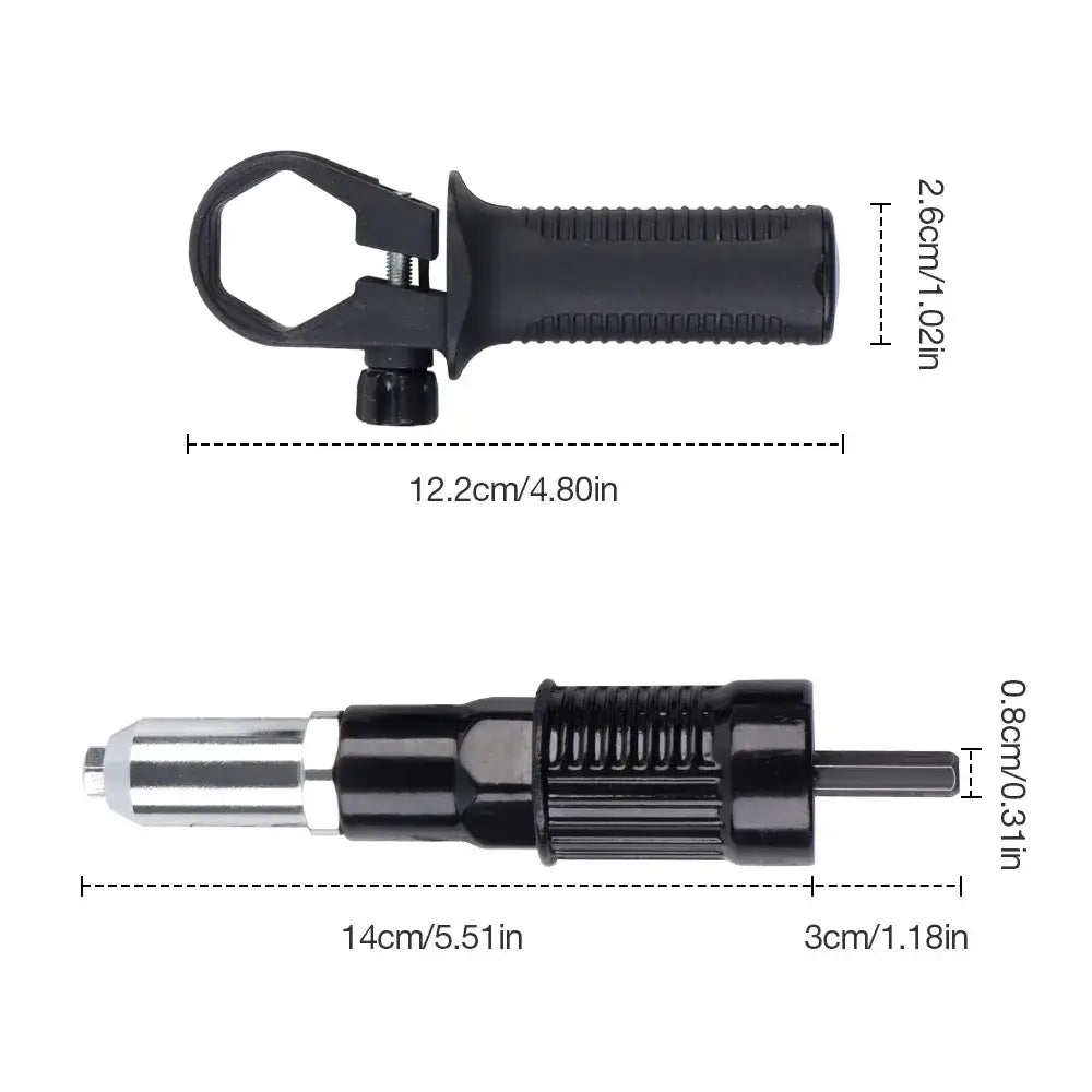 Adaptateur riveteuse pour perceuse – rivets 2,4 à 4,8 mm - 2,4 / 3,2 / 4,0 / 4,8 mm / France - Adaptateur riveteuse