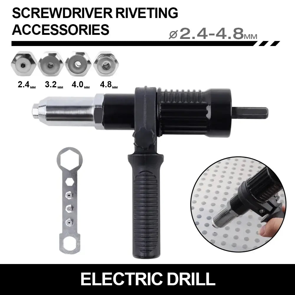 Adaptateur riveteuse pour perceuse – rivets 2,4 à 4,8 mm - 2,4 / 3,2 / 4,0 / 4,8 mm / France - Adaptateur riveteuse