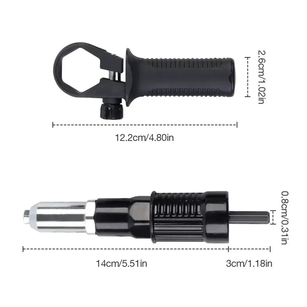 Adaptateur riveteuse pour perceuse – rivets 2,4 à 4,8 mm - 2,4 / 3,2 / 4,0 / 4,8 mm / France - Adaptateur riveteuse