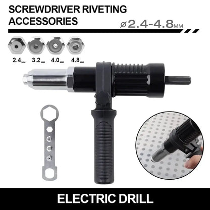 Adaptateur riveteuse pour perceuse – rivets 2,4 à 4,8 mm - 2,4 / 3,2 / 4,0 / 4,8 mm / France - Adaptateur riveteuse