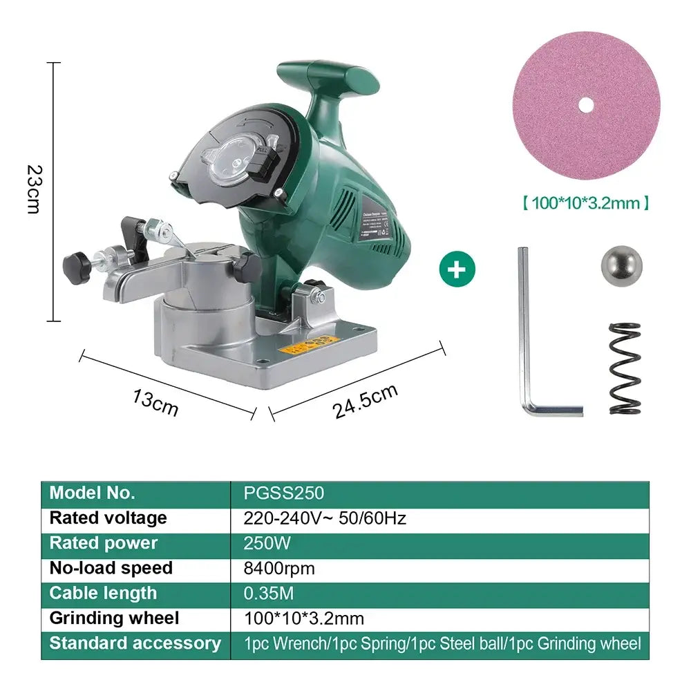 Affûteuse de chaîne de tronçonneuse 250 W – meule 100 mm - Affûteuse 250 W / Prise européenne / Allemagne - Affûteuse