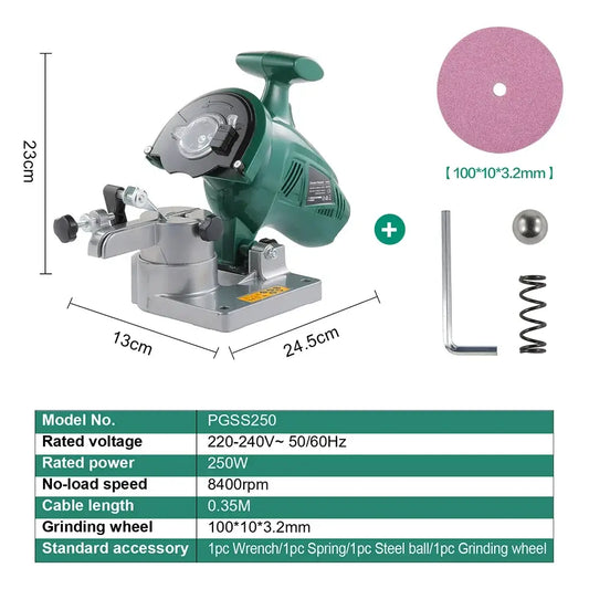 Affûteuse de chaîne de tronçonneuse 250 W – meule 100 mm - Affûteuse 250 W / Prise européenne / Allemagne - Affûteuse