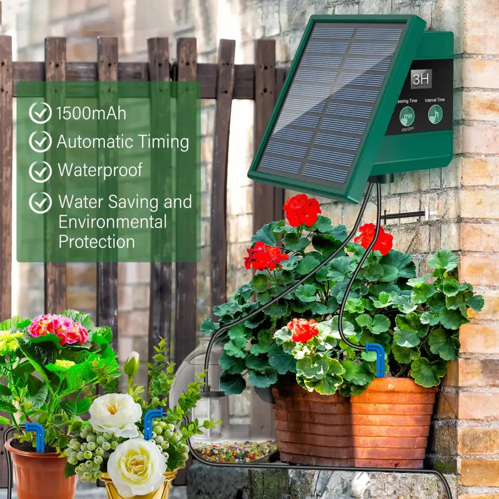 Arrosage Solaire Goutte à Goutte Kit Programmable 300 Programmes 10M - vert / France