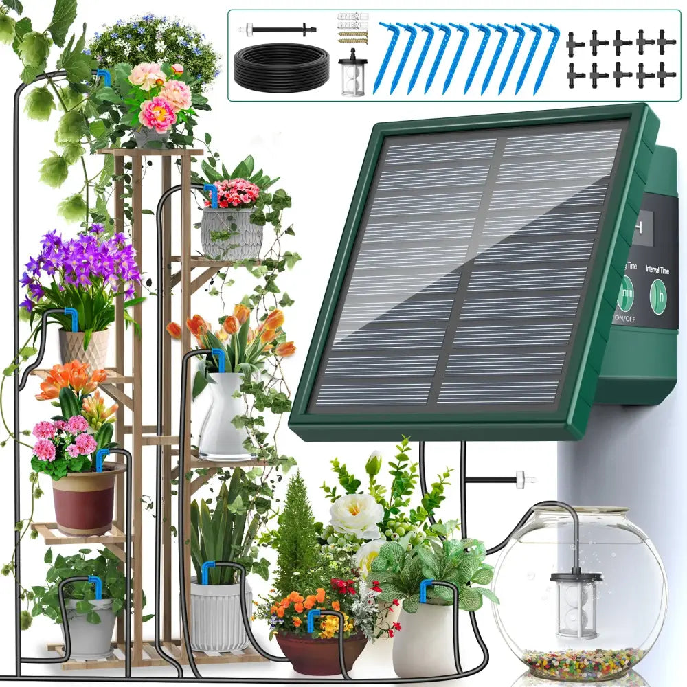 Arrosage Solaire Goutte à Goutte Kit Programmable 300 Programmes 10M - vert / France