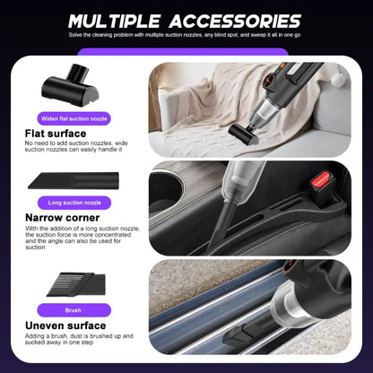 Aspirateur à main sans fil 70 W – recharge USB-C - aspirateur à main rechargeable USB C