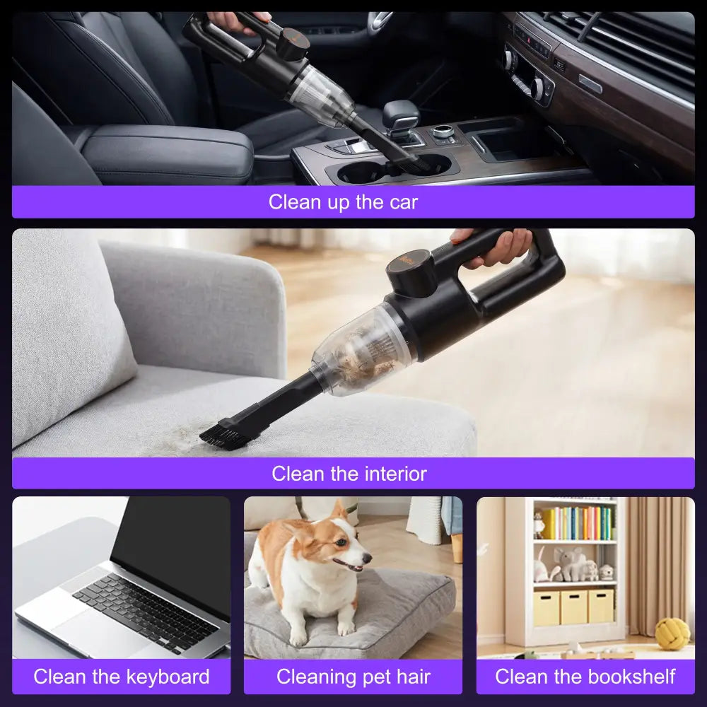 Aspirateur à main sans fil 70 W – recharge USB-C - aspirateur à main rechargeable USB C