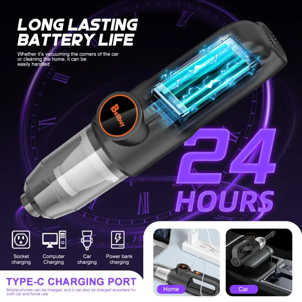 Aspirateur à main sans fil 70 W – recharge USB-C - aspirateur à main rechargeable USB C