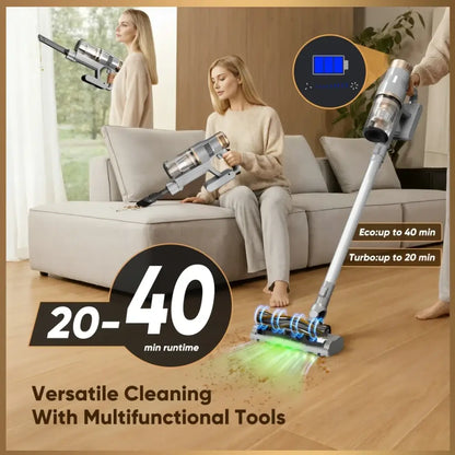 Aspirateur balai sans fil V12PRO – 32 kPa, autonomie 40 min – détail 3