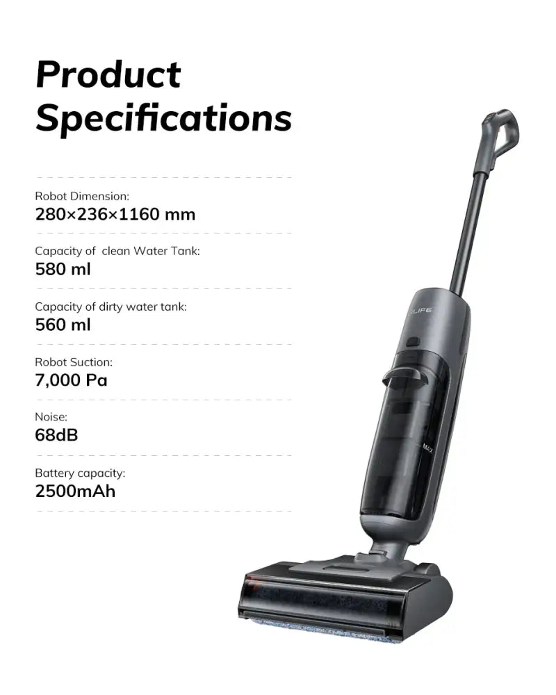 Aspirateur laveur sans fil 150 W – double réservoir - Prise européenne / France - aspirateur laveur sans fil double