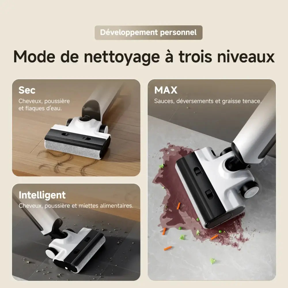 Aspirateur laveur sans fil 17 kPa – passage à plat 180° - aspirateur laveur sans fil 180 degrés