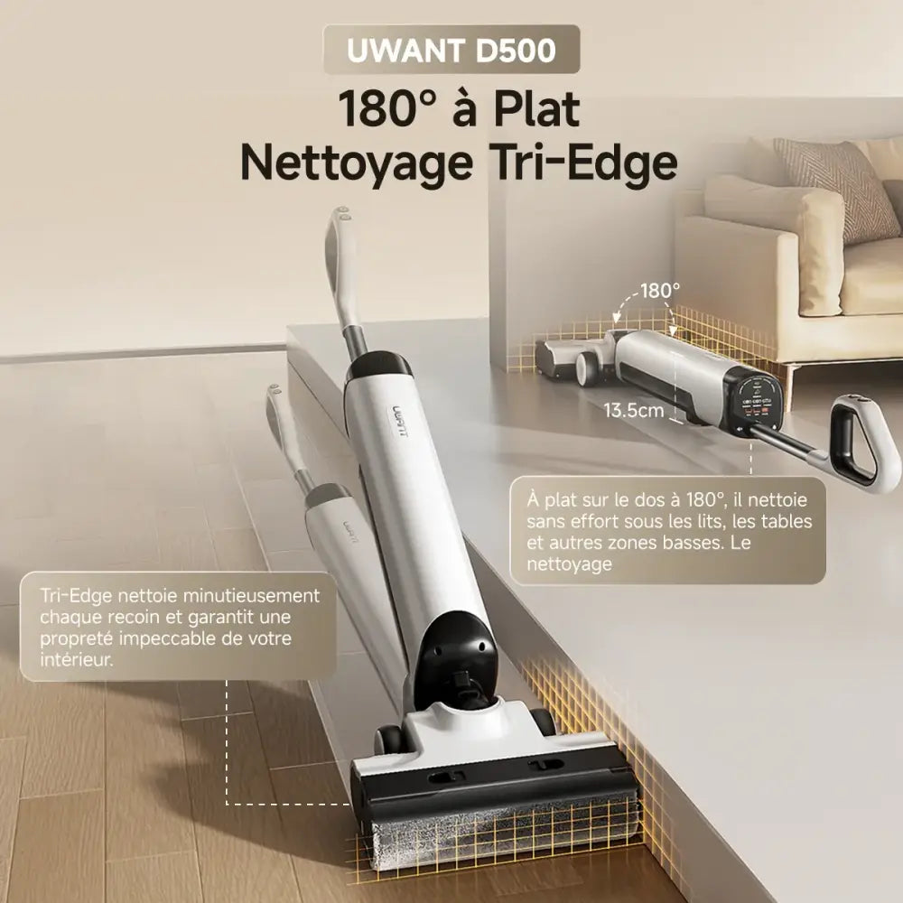 Aspirateur laveur sans fil 17 kPa – passage à plat 180° - aspirateur laveur sans fil 180 degrés