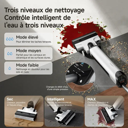 Aspirateur laveur sans fil 17 kPa – passage à plat 180° - aspirateur laveur sans fil 180 degrés