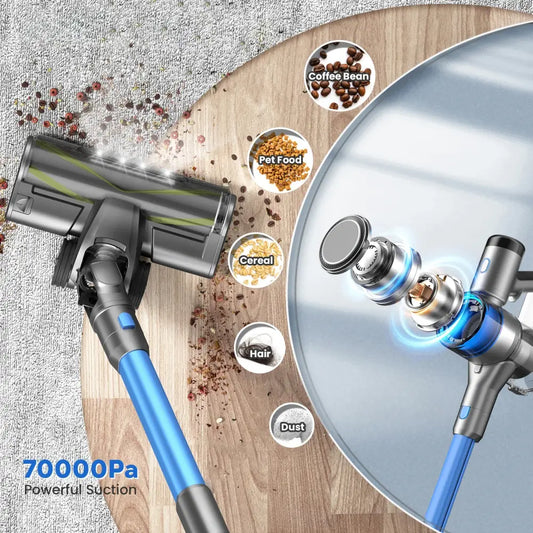 Aspirateur Sans Fil Puissant 70KPa, Bac 1L