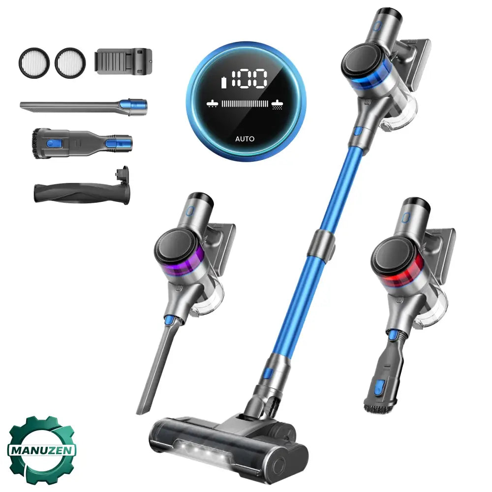 Aspirateur Sans Fil Puissant 70KPa, Bac 1L Bleu EU France
