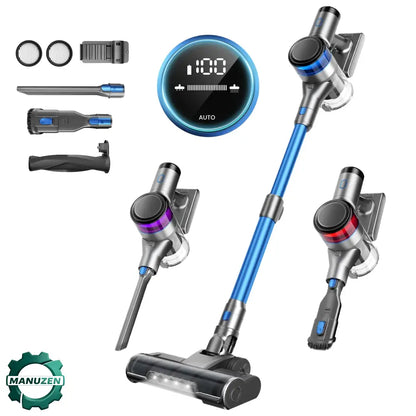 Aspirateur Sans Fil Puissant 70KPa, Bac 1L Bleu EU France