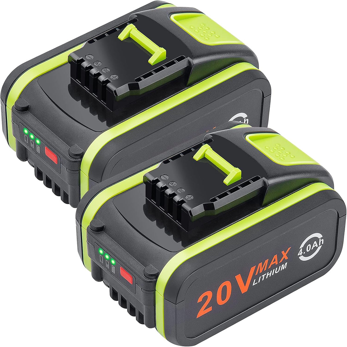 Lot De 2 Batteries De Rechange 20 V 4000 Mah/4.0 Ah Pour Worx 20 V WA3551, WA3551.1, WA3553, WA3553.2, WX372.1, WX80000 WX80000 WX3 WX3 WX80000 WX3 WX3 802 WXS. 678 WX550 WX523 WU531.9 WG894E