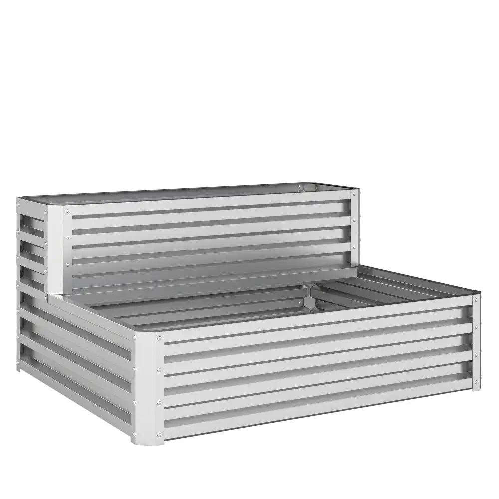 Bac À Légumes Double Niveau Escalera En Acier Galvanisé 120x101x58 Cm - 120 cm x 101 cm x 58 cm / Espagne / Argent