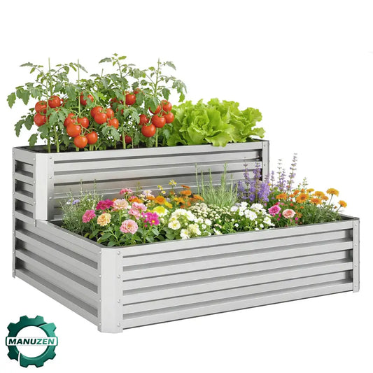 Bac à légumes double niveau escalera en acier galvanisé 120X101X58 cm