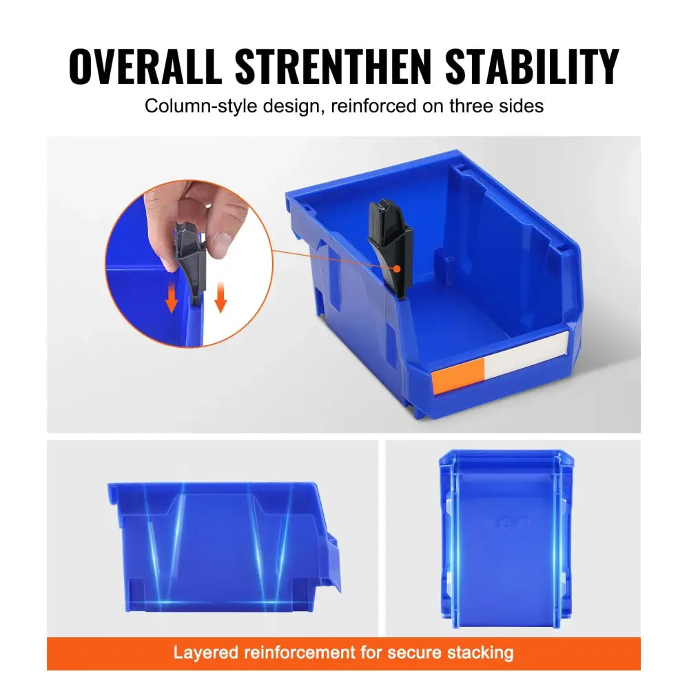 Bac De Rangement Empilable 24 Pièces Étagère Autoportante Garage - 24pcs / France