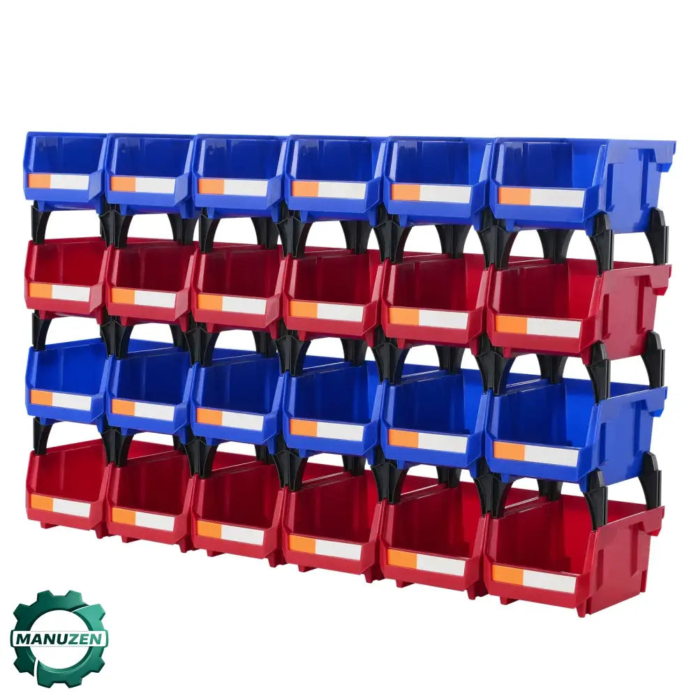 Bac De Rangement Empilable 24 Pièces Étagère Autoportante Garage - 24pcs / France