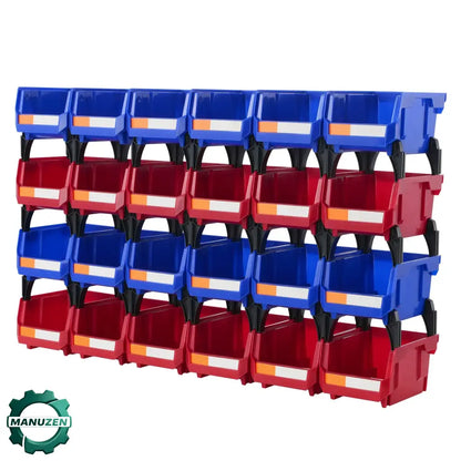 Bac De Rangement Empilable 24 Pièces Étagère Autoportante Garage - 24pcs / France