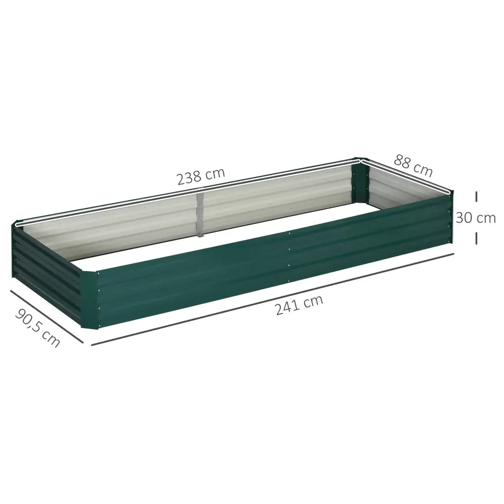Bac potager surélevé 241 × 90 × 30 cm – acier galvanisé - France - Bac potager surélevé