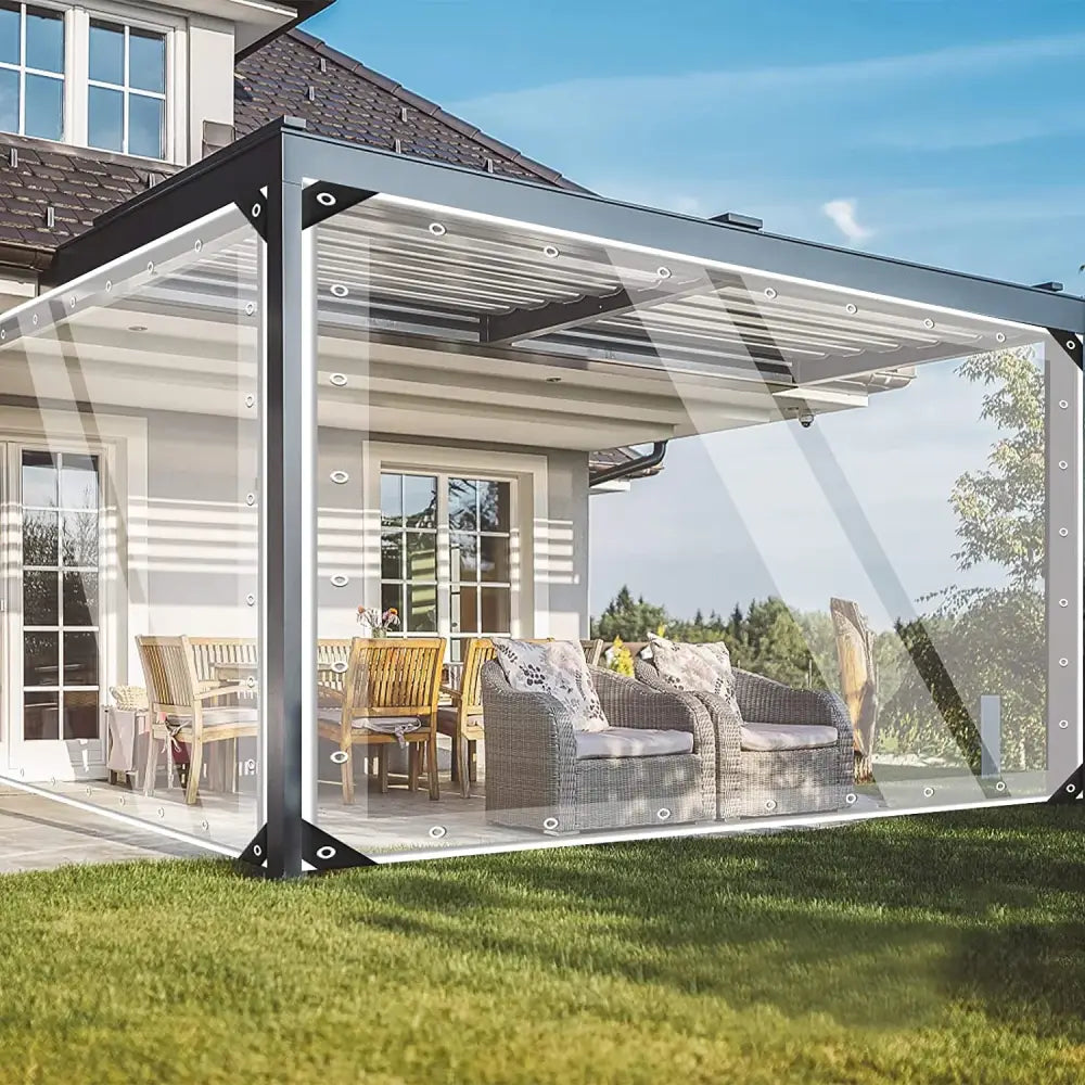 Bâche PVC Transparente Imperméable Pour Véranda Extérieure