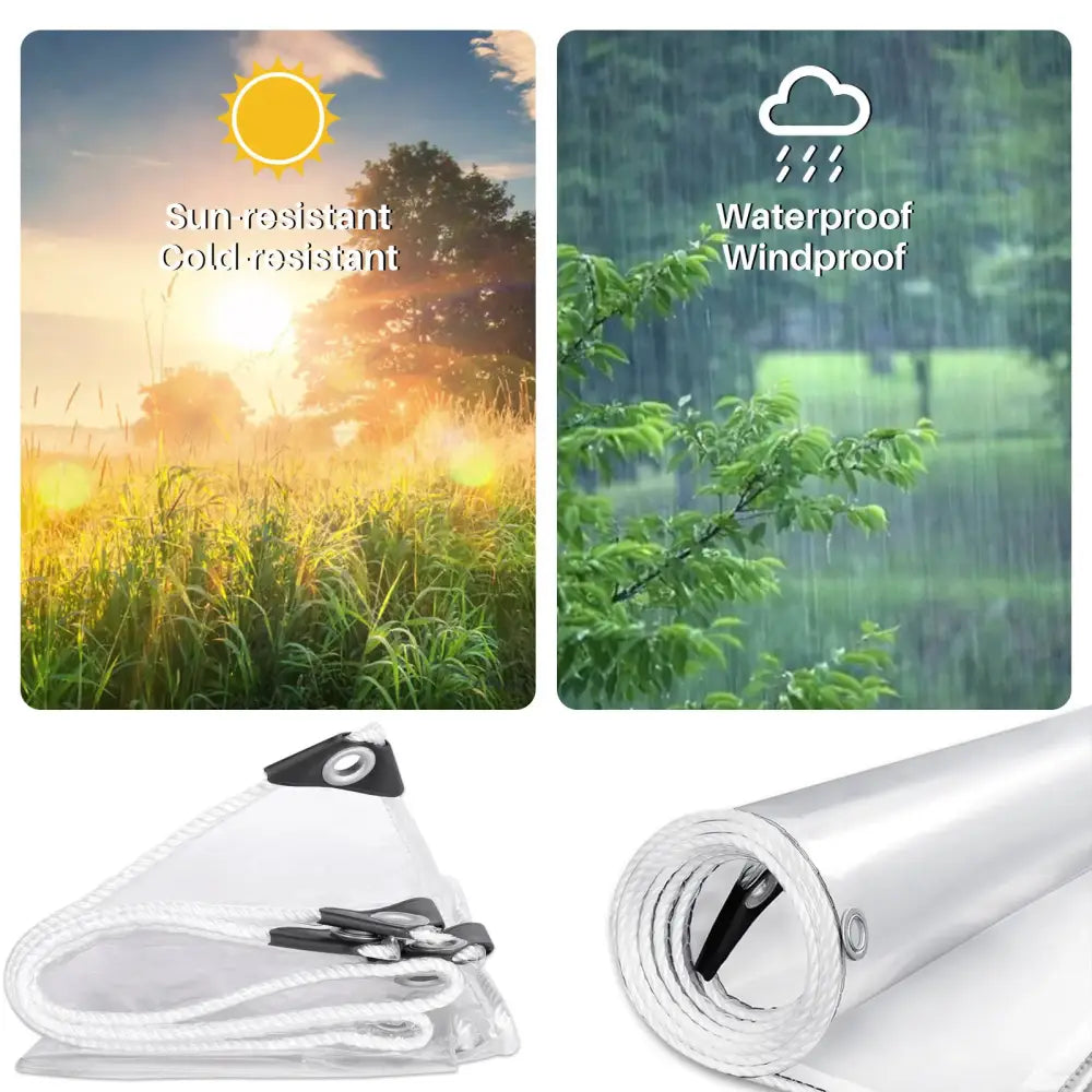 Bâche PVC Transparente Imperméable Pour Véranda Extérieure