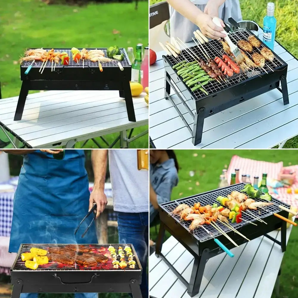 Barbecue charbon pliable en valise pour camping – photo produit 7