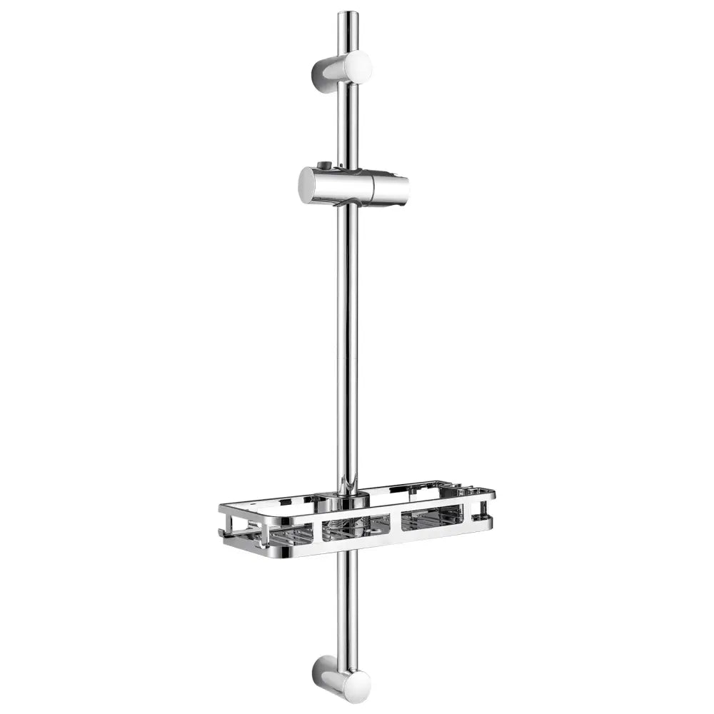 Barre de douche 70 cm avec étagère pivotante – variante Chrome / 70 cm / Allemagne