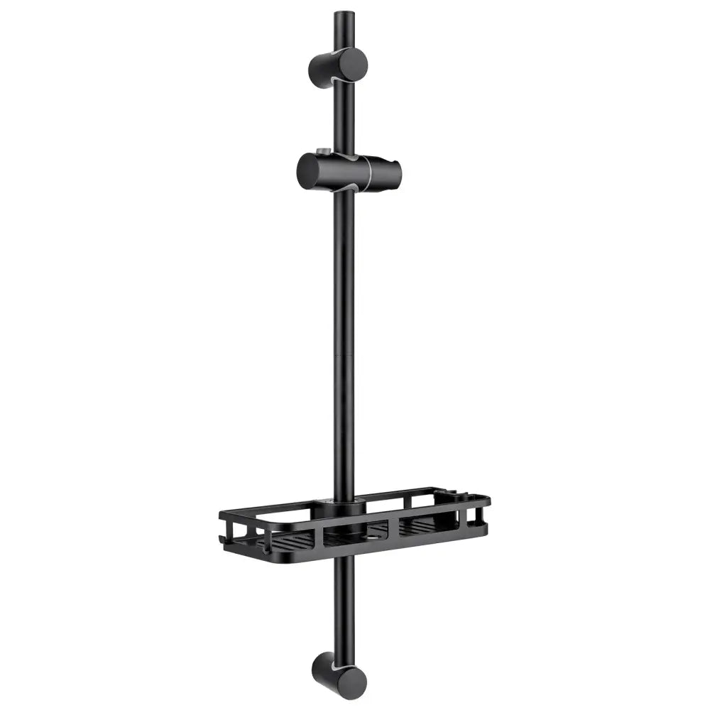 Barre de douche 70 cm avec étagère pivotante – variante Noir / 70 cm / Allemagne