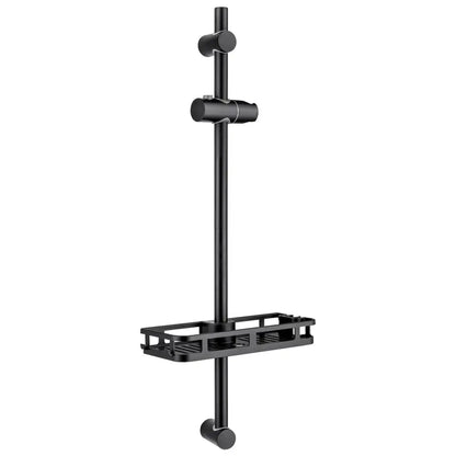 Barre de douche 70 cm avec étagère pivotante – variante Noir / 70 cm / Allemagne
