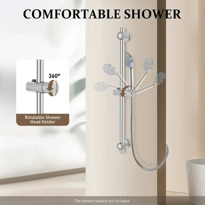 Barre de douche réglable en acier inoxydable – argent