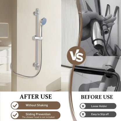 Barre de douche réglable en acier inoxydable – argent